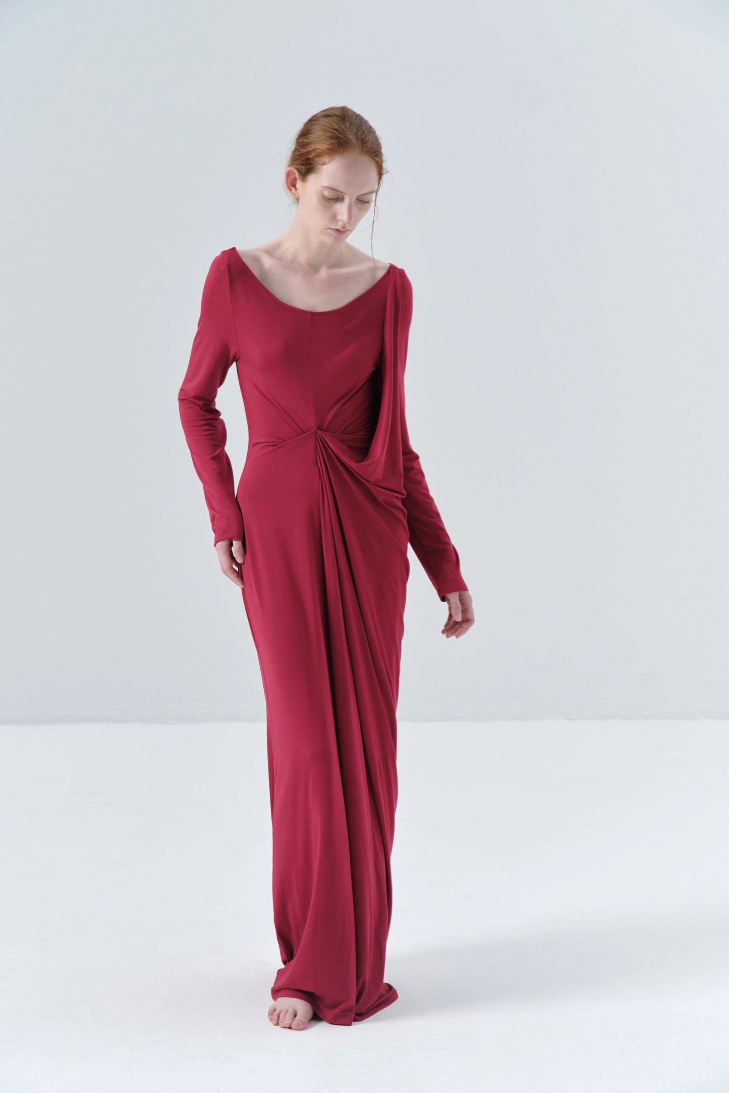 Deconstructed Knitted Red Dress