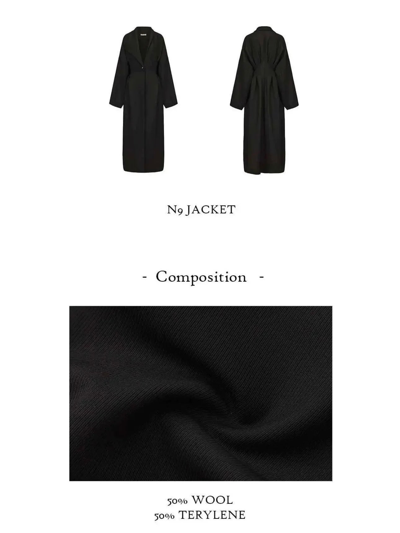 Coat with Three-Dimensional Tailoring and Waist Cinching