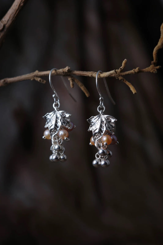 Grape Leaf Spirit Fruit Earrings