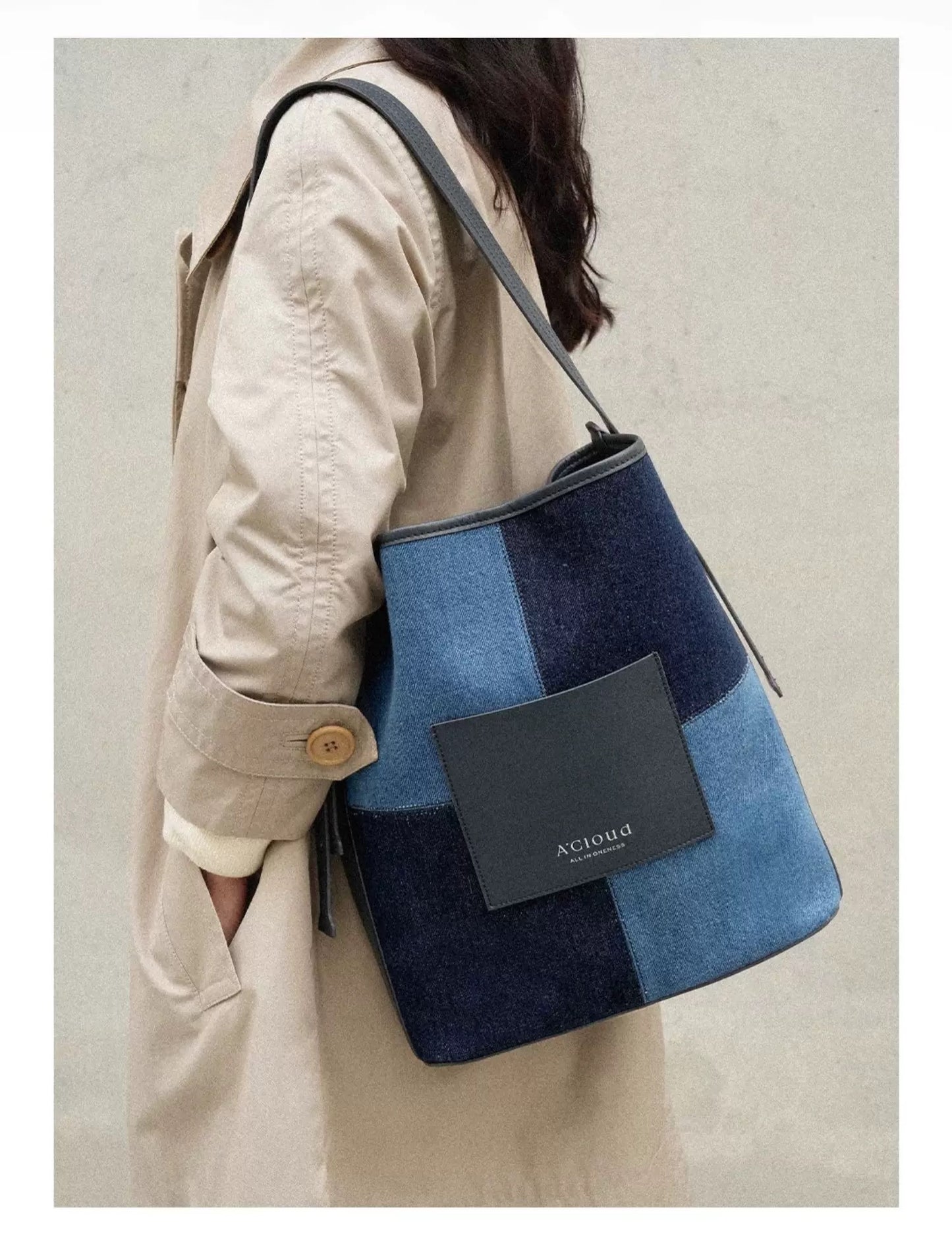 Denim Bucket Bag