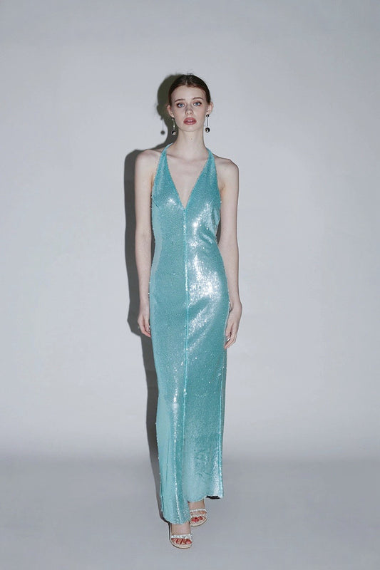 Mayfair Series — Sequin Halter Neck Backless Evening Dress