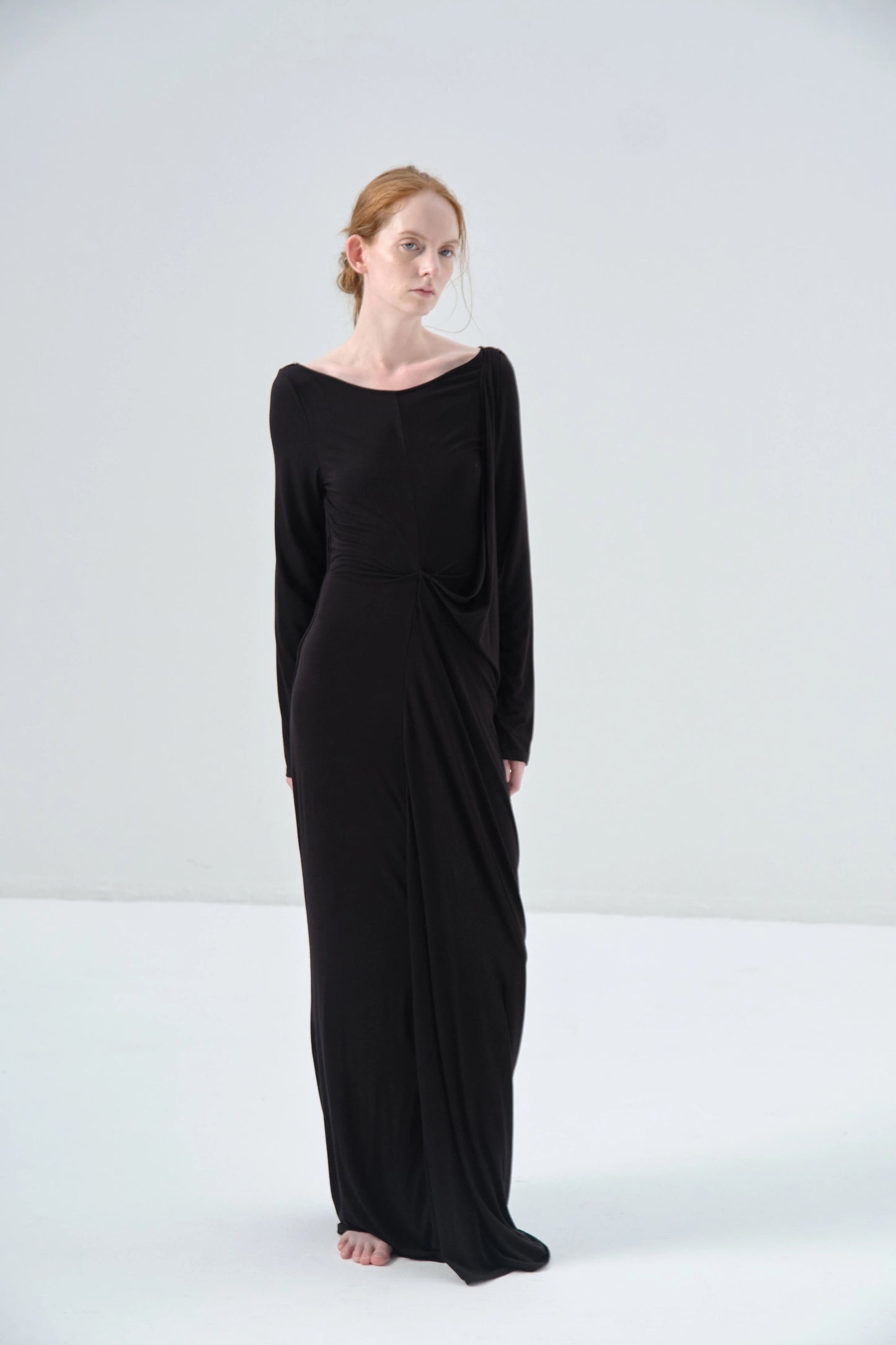 Deconstructed Knitted Black Dress