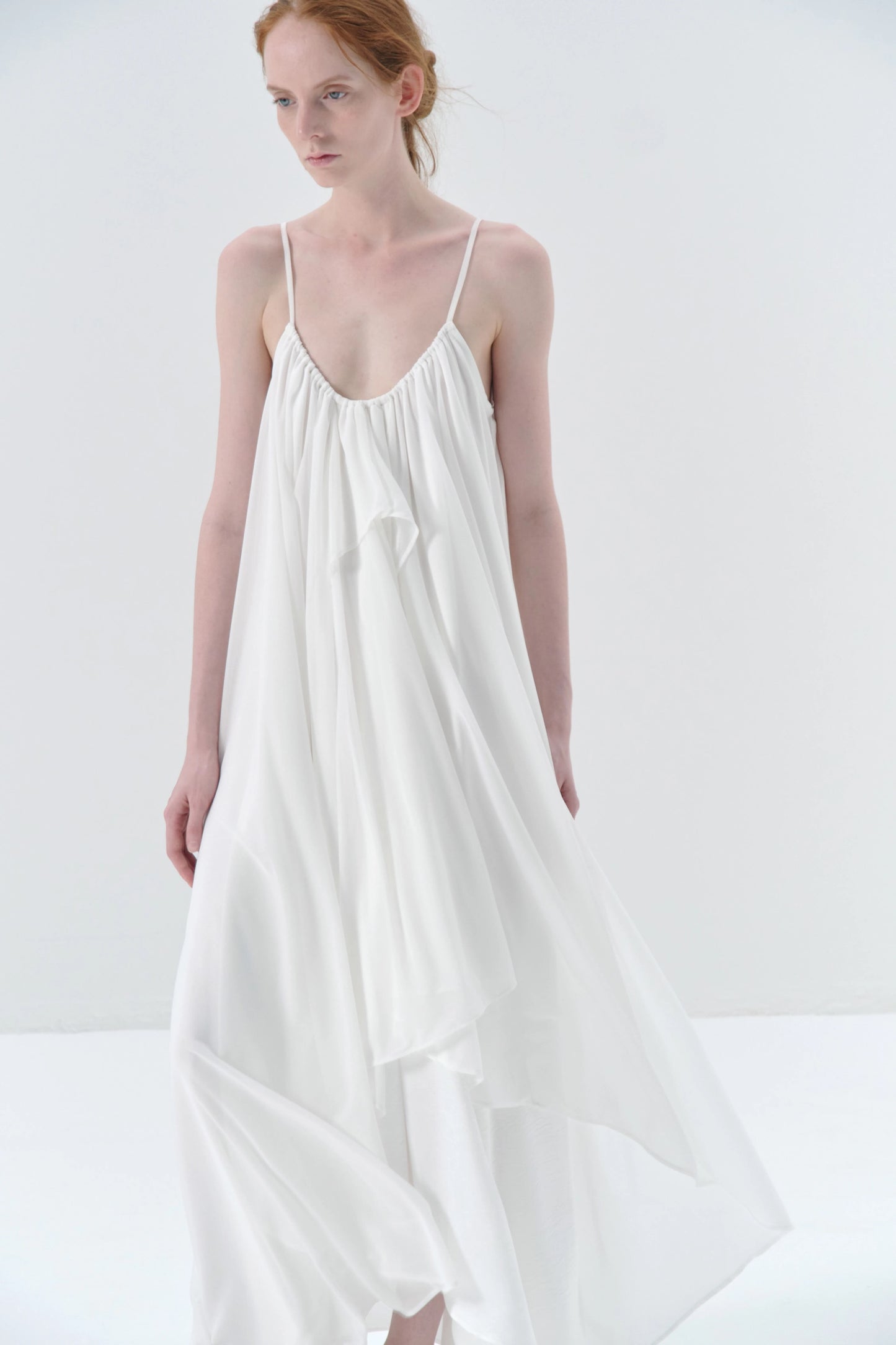 Multi-layer Mesh White Camisole Dress