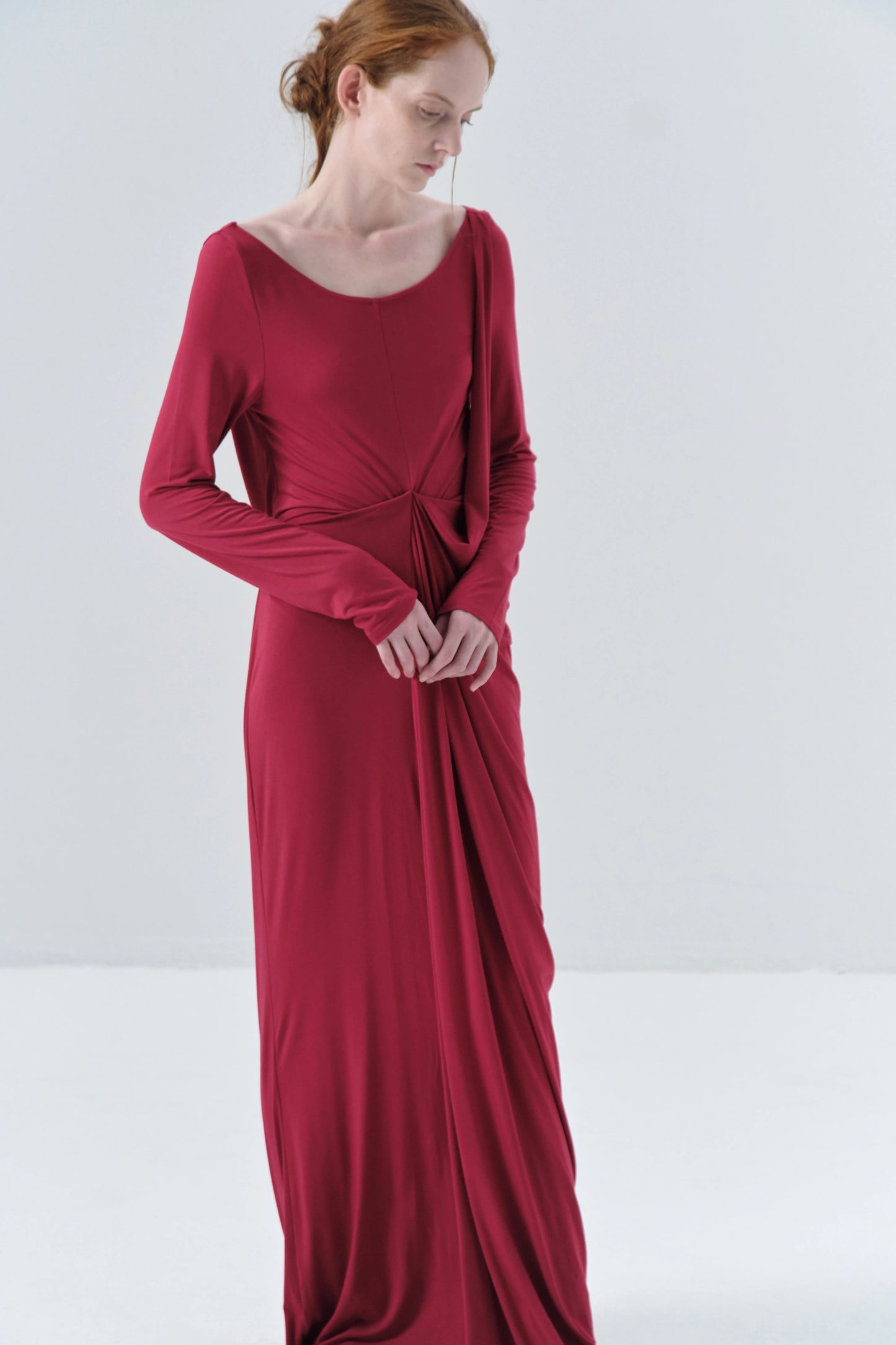 Deconstructed Knitted Red Dress