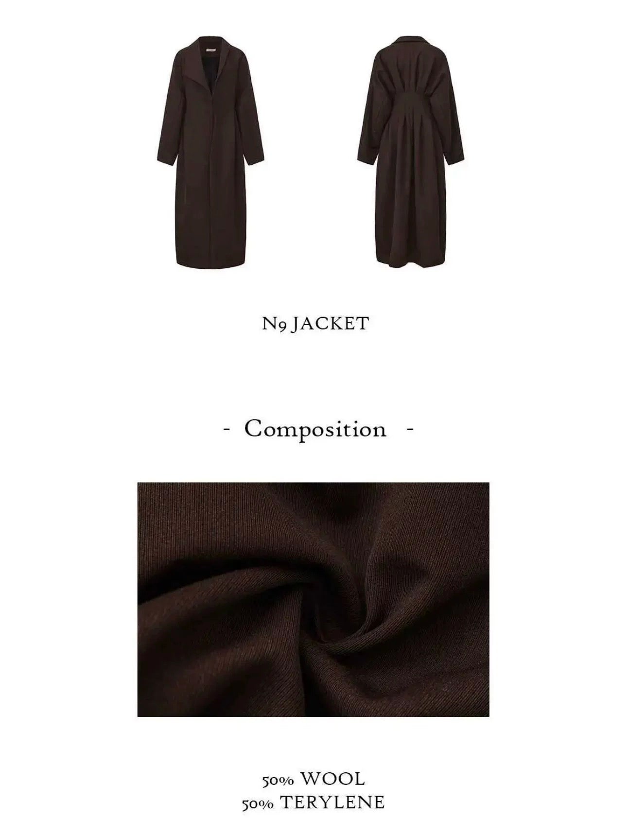 Coat with Three-Dimensional Tailoring and Waist Cinching