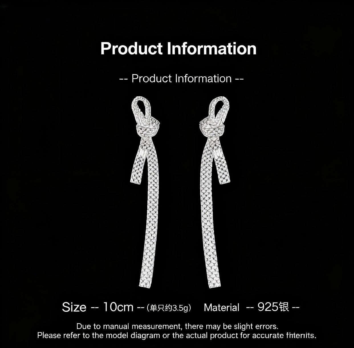 Knot Long Chain Earrings (925 Silver)