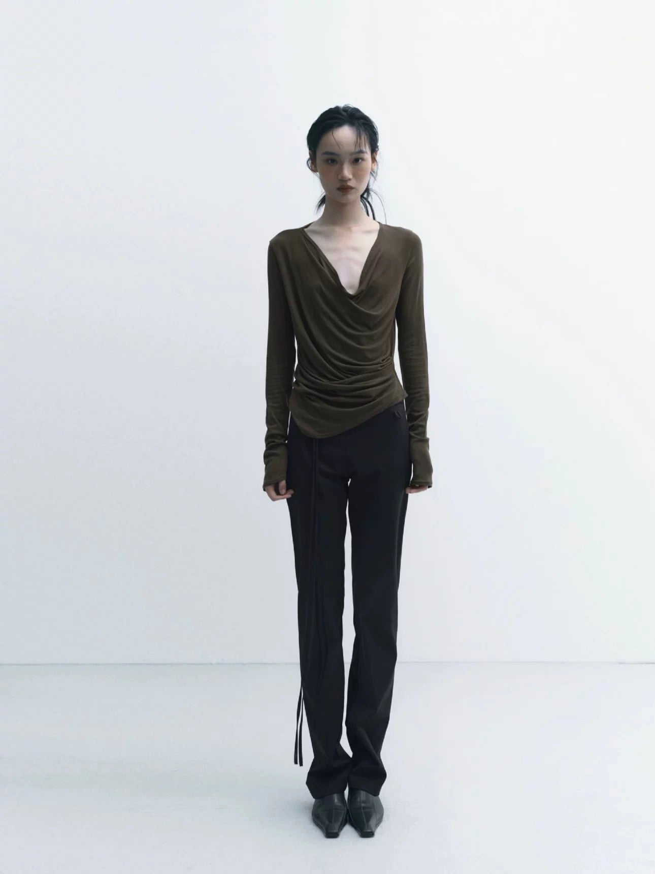 Draped Cowl Neck Top