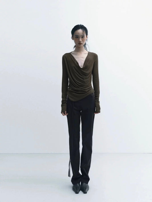 Draped Cowl Neck Top