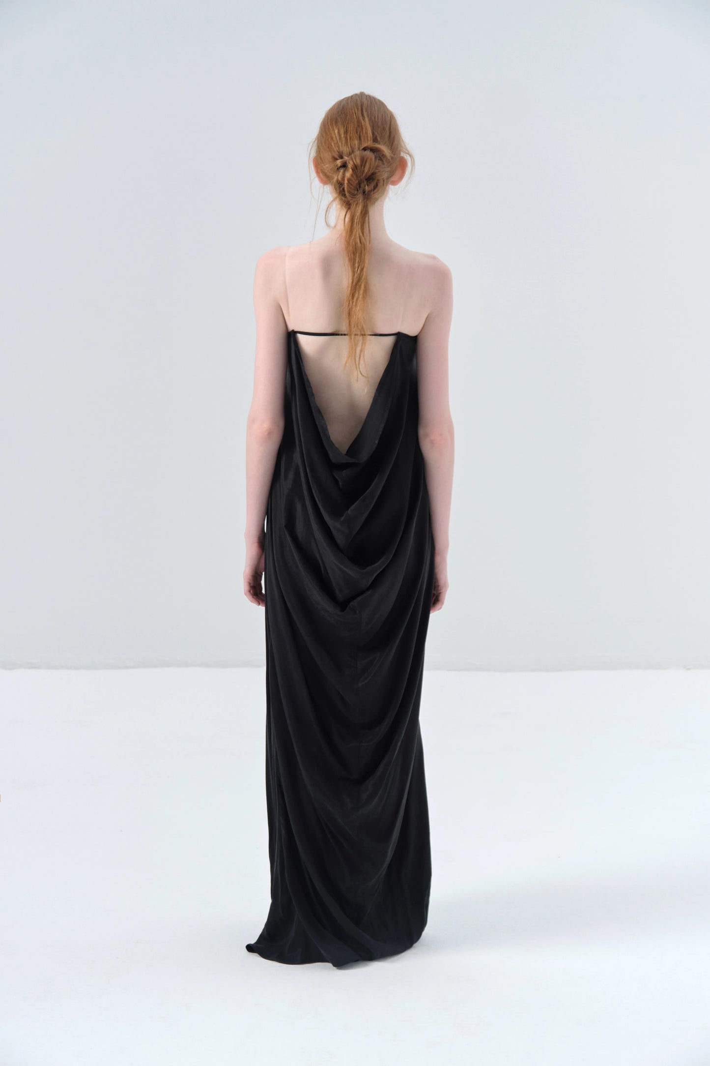 Strapless Cupro Black Dress