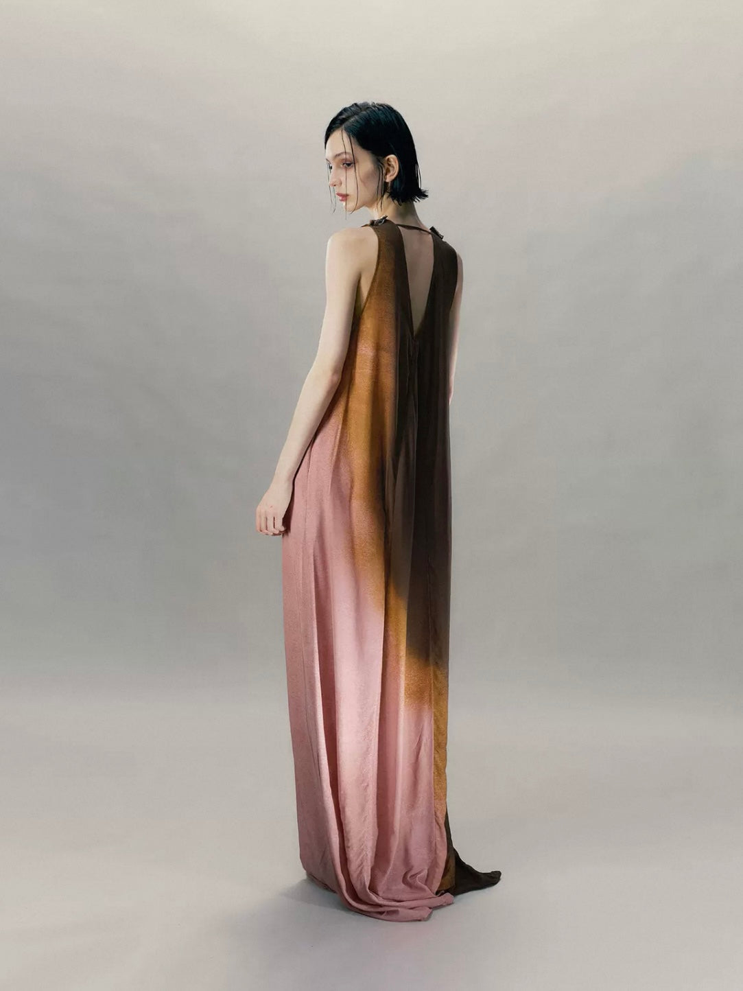 Pendant-Decorated Flared-Hem Dress