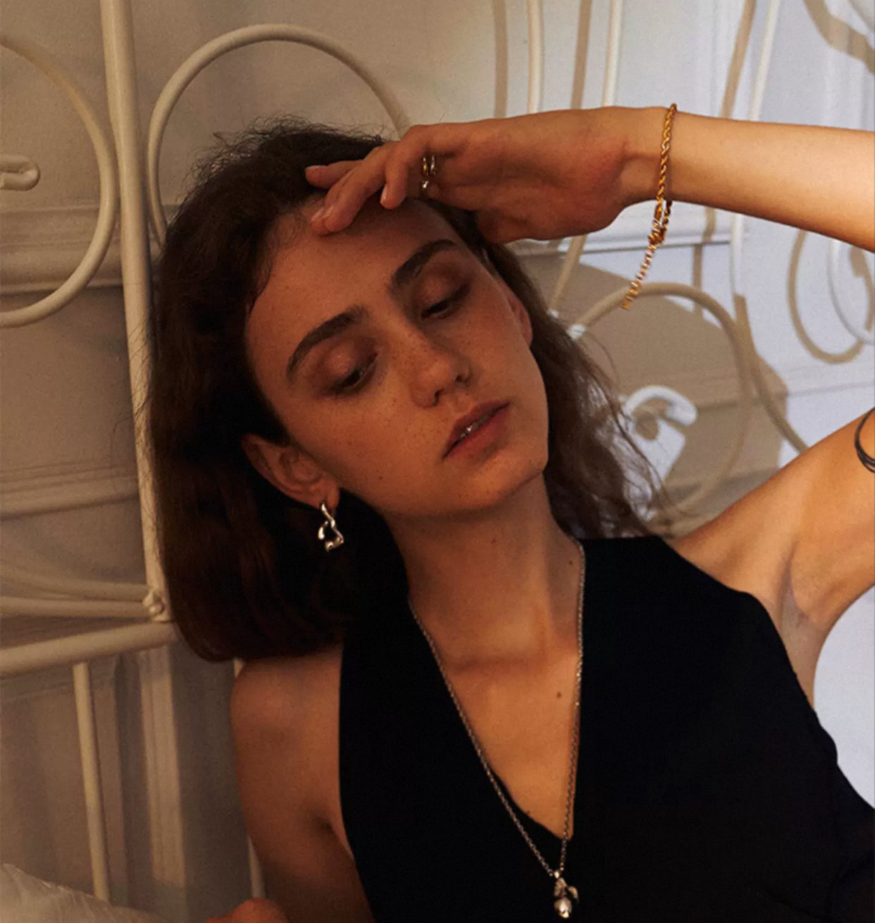 Golden Misaligned Earrings