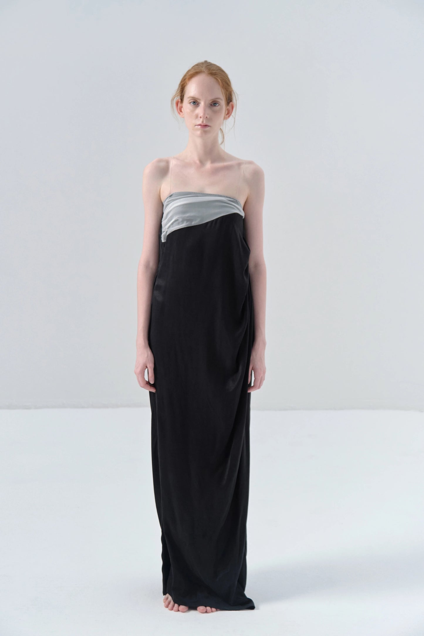 Strapless Cupro Black Dress