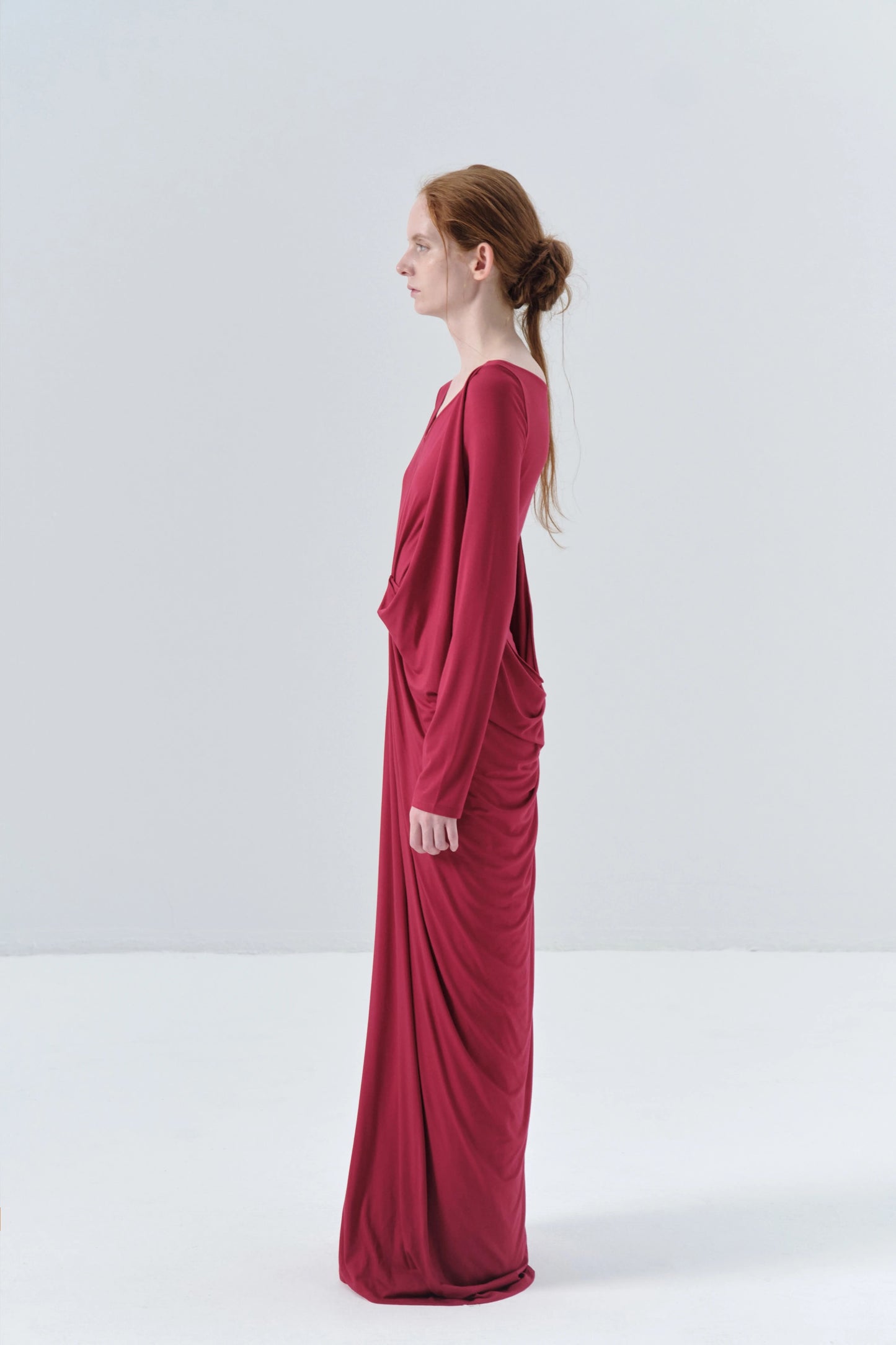 Deconstructed Knitted Red Dress
