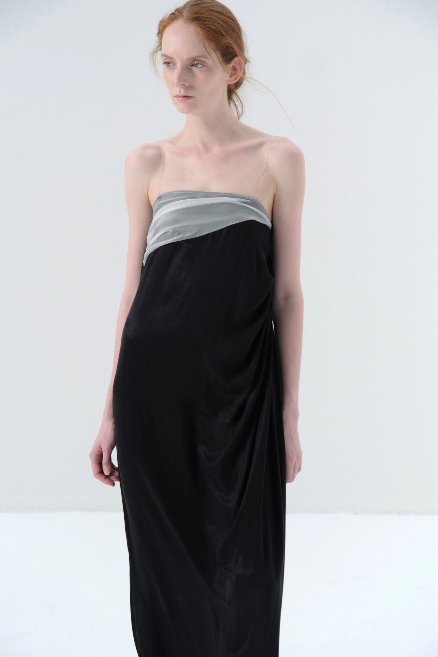 Strapless Cupro Black Dress