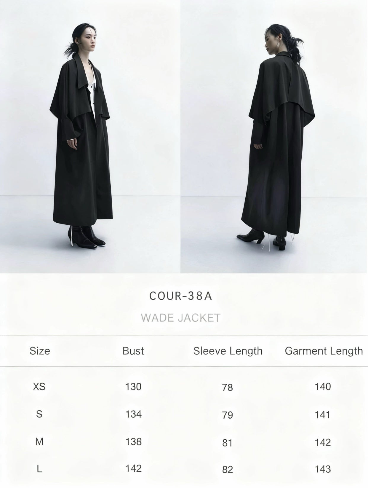 Cape-Style Lapel Drop-Shoulder Trench Coat