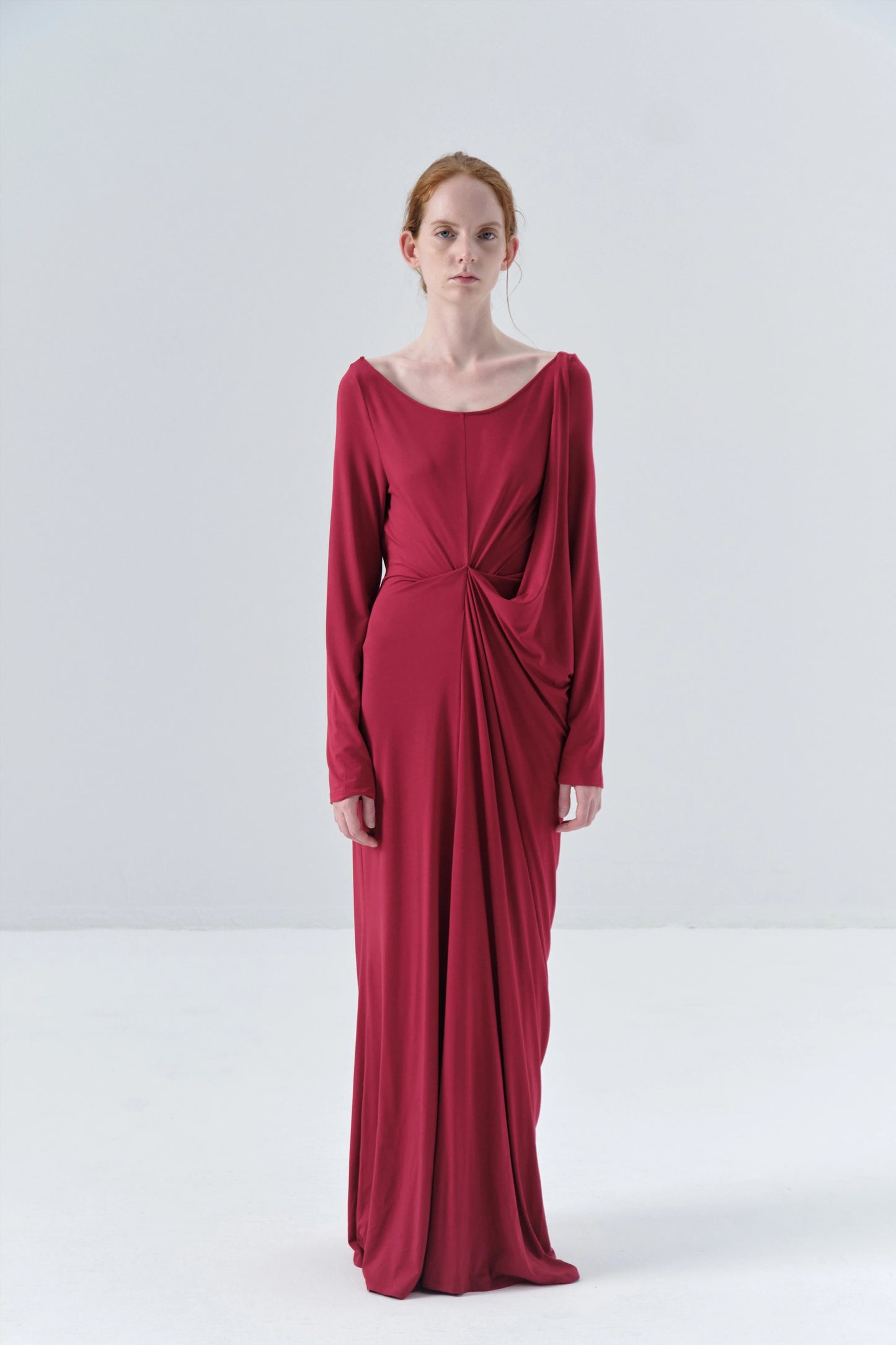 Deconstructed Knitted Red Dress