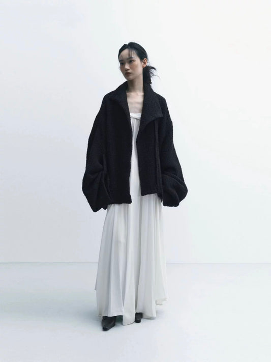Structured Draped Wool Coat