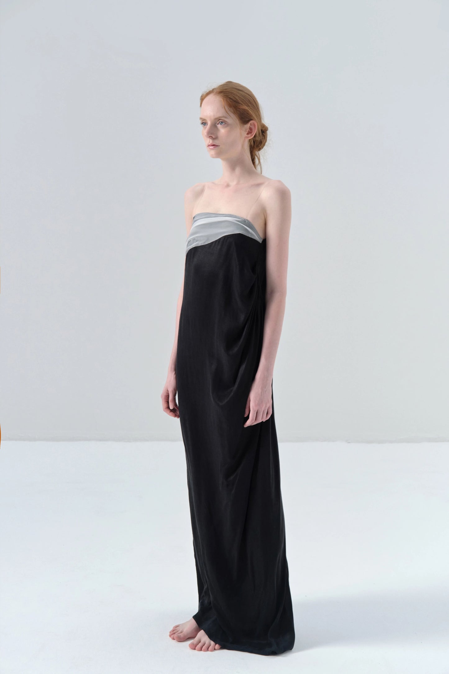 Strapless Cupro Black Dress
