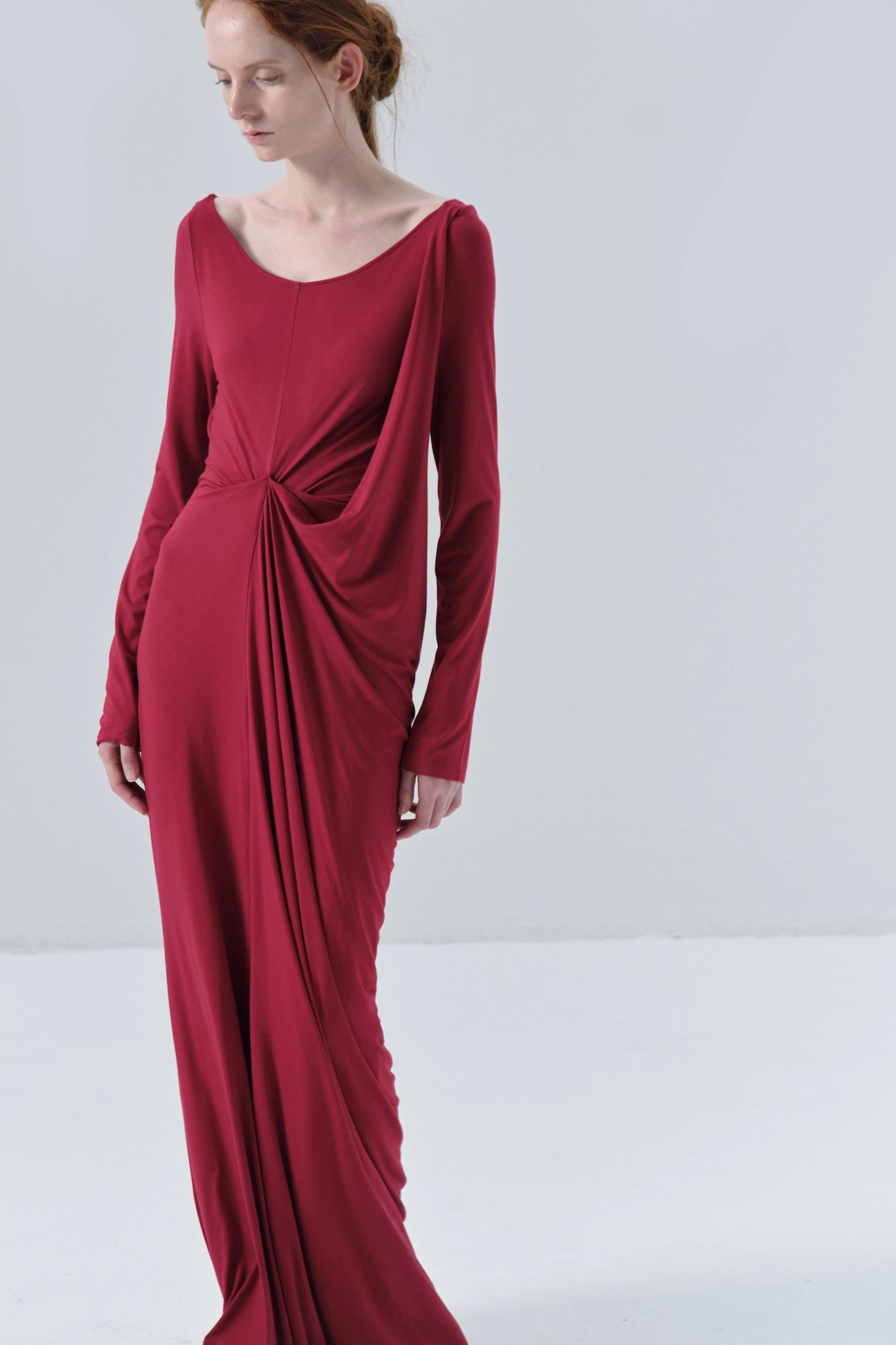 Deconstructed Knitted Red Dress