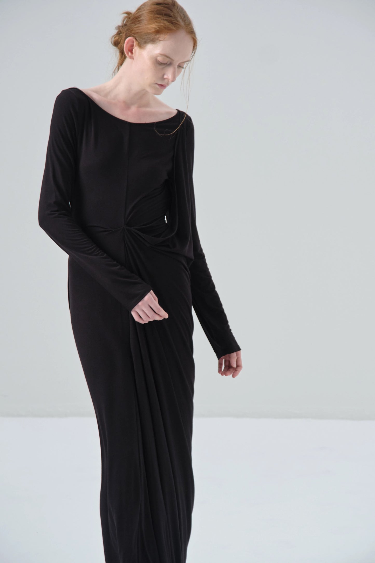 Deconstructed Knitted Black Dress
