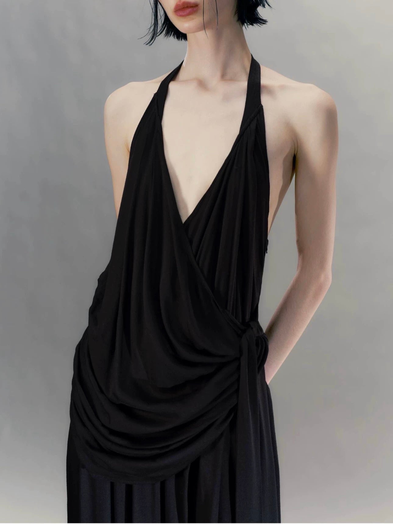 Halter Neck Draped Jumpsuit