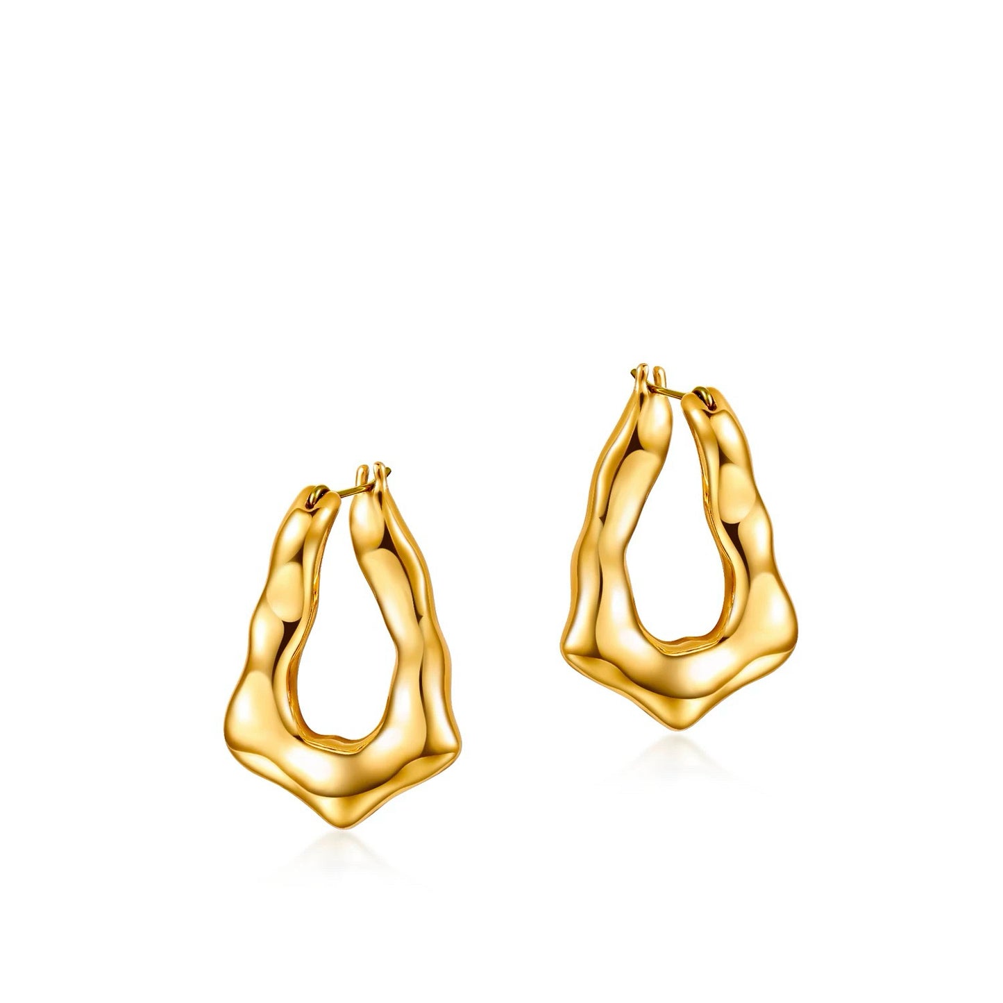 Golden Misaligned Earrings