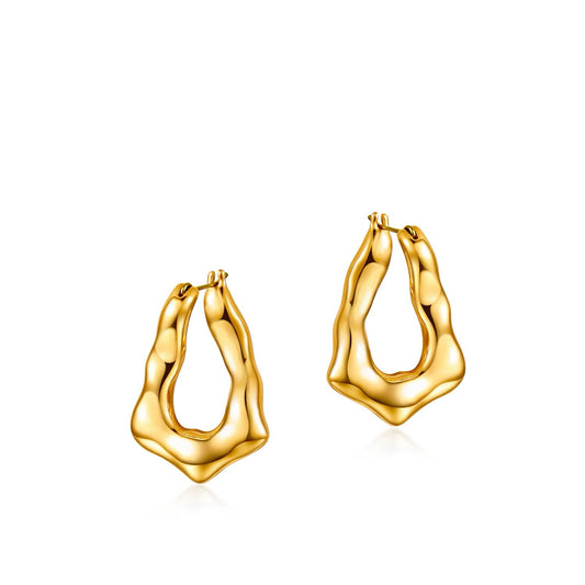 Golden Misaligned Earrings