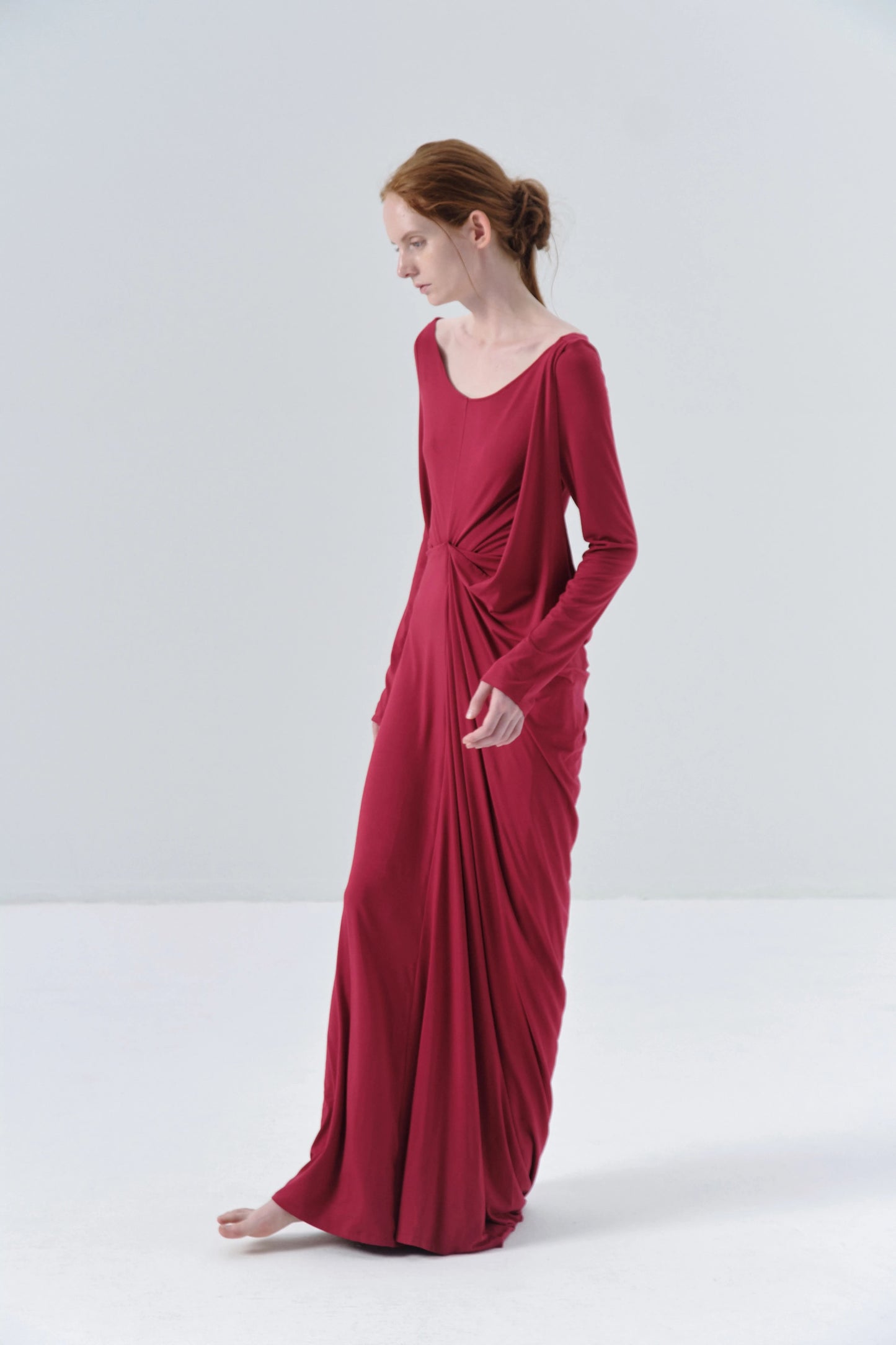 Deconstructed Knitted Red Dress