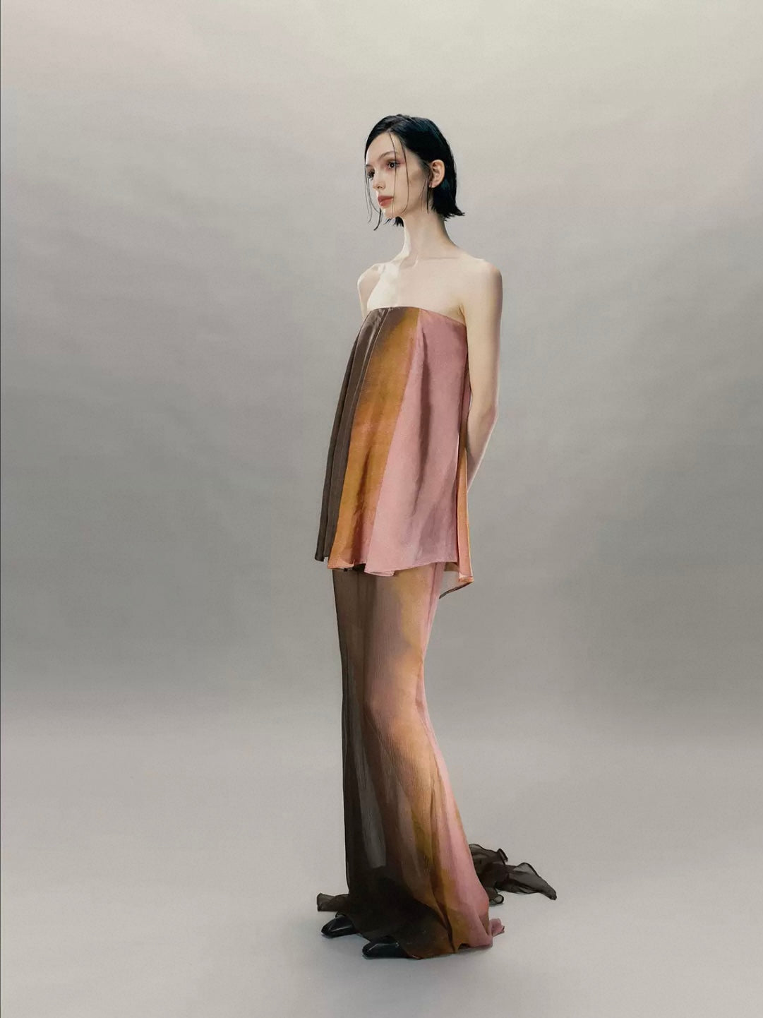 Niche Summer New Arrival Two-Piece Look Spliced Tulle Tube Top Elegant and Noble Dress