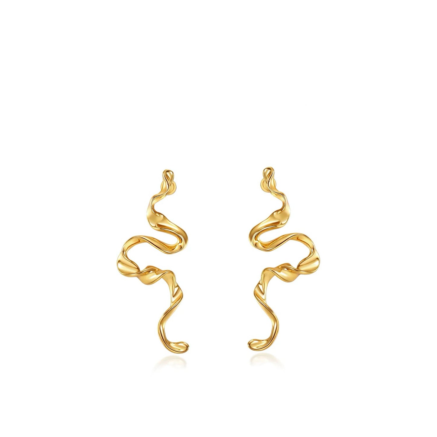 Golden Ribbon Small Earrings