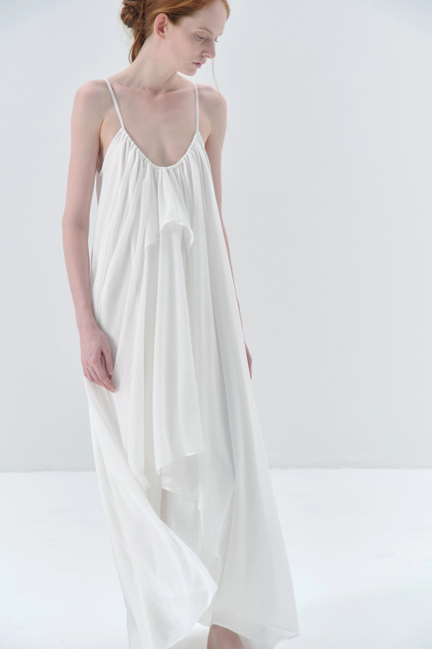 Multi-layer Mesh White Camisole Dress