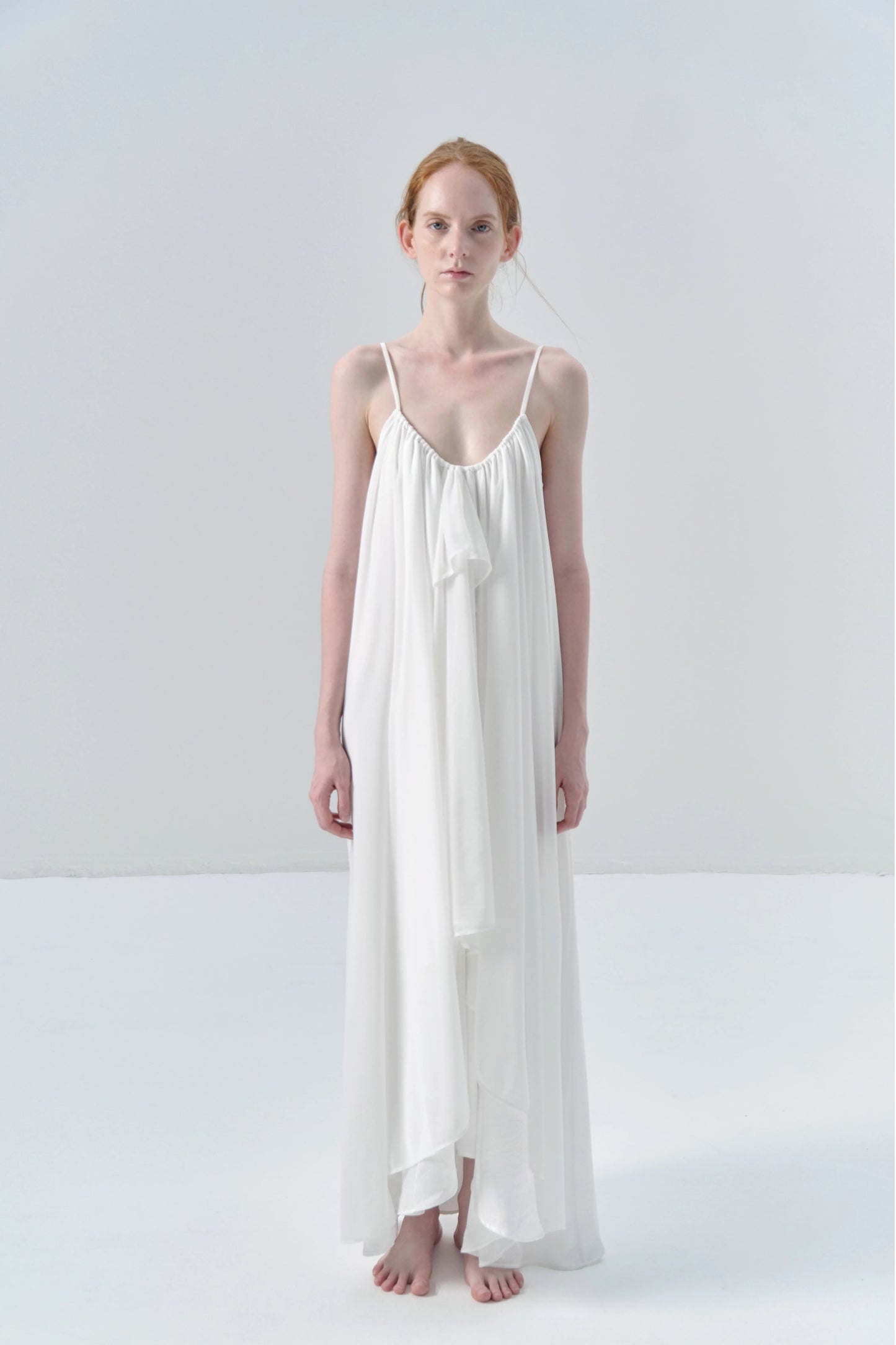Multi-layer Mesh White Camisole Dress