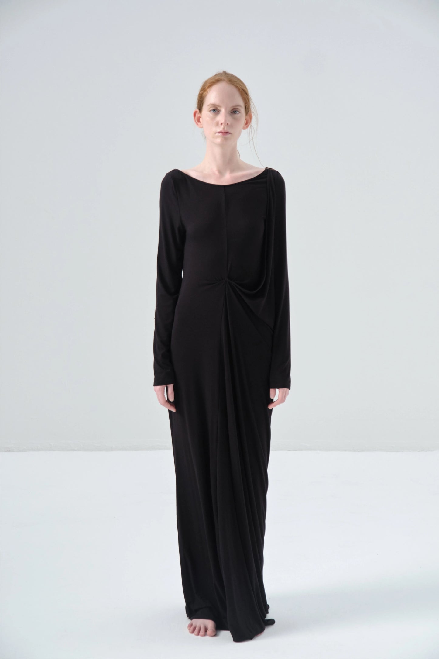 Deconstructed Knitted Black Dress