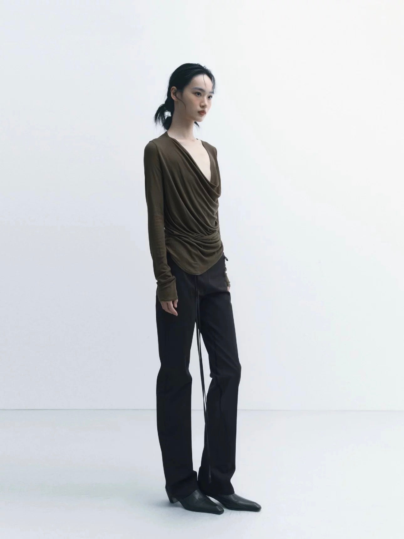 Draped Cowl Neck Top