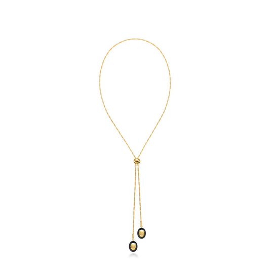 Enamel Retro Layered Long Pendant