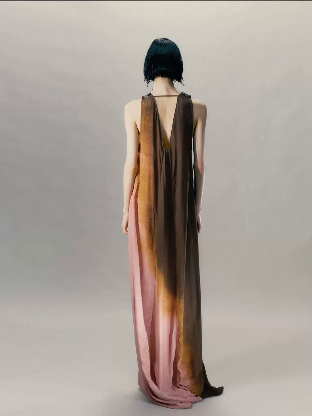 Pendant-Decorated Flared-Hem Dress