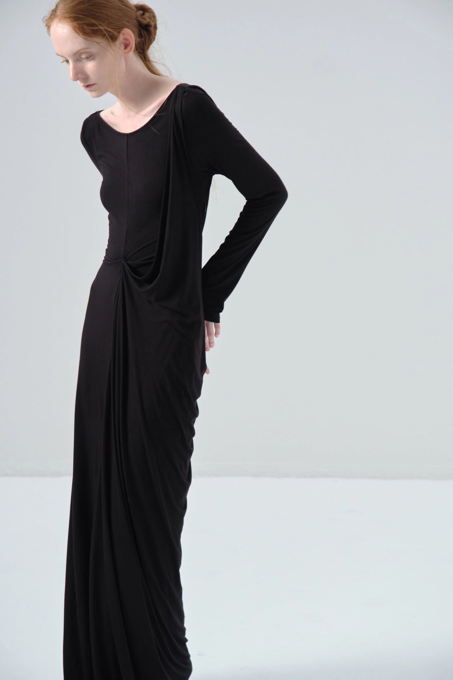 Deconstructed Knitted Black Dress