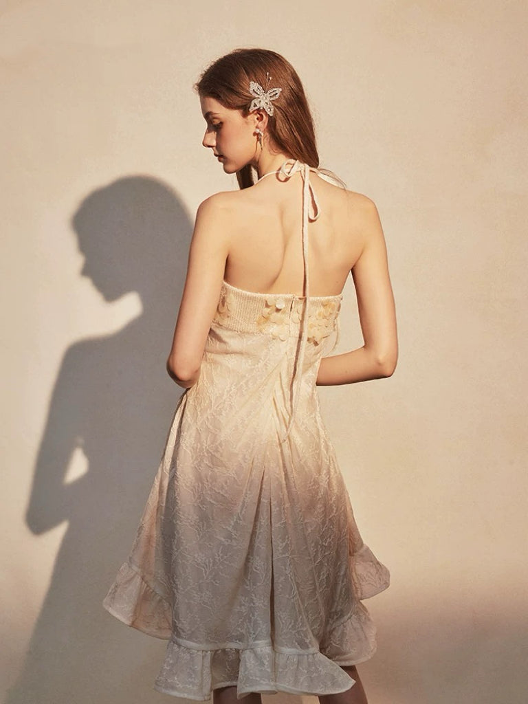 Tencel Camisole Dress with 3D Flowers, Seaside Vacation Style