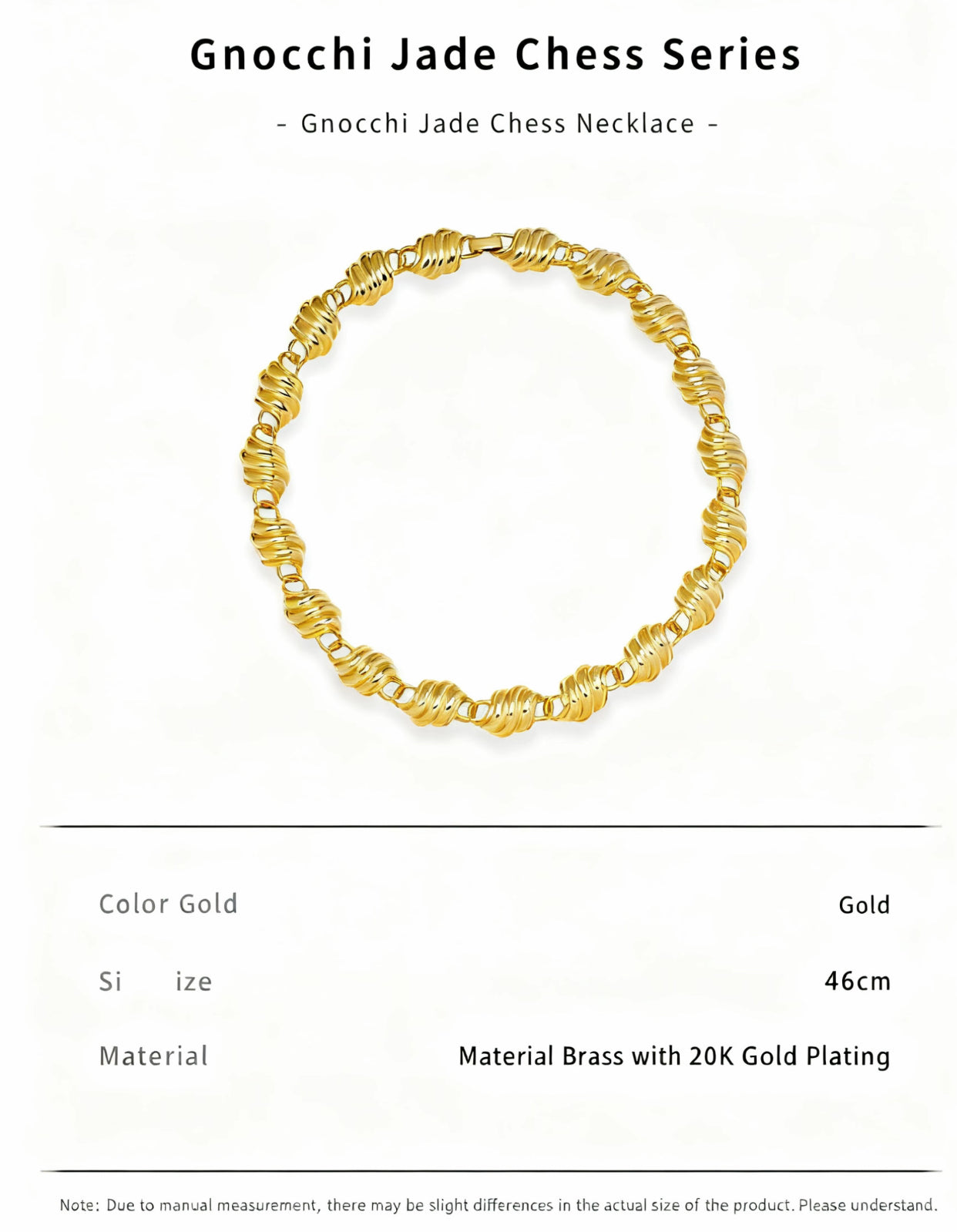 Golden Gnocchi Thick Necklace