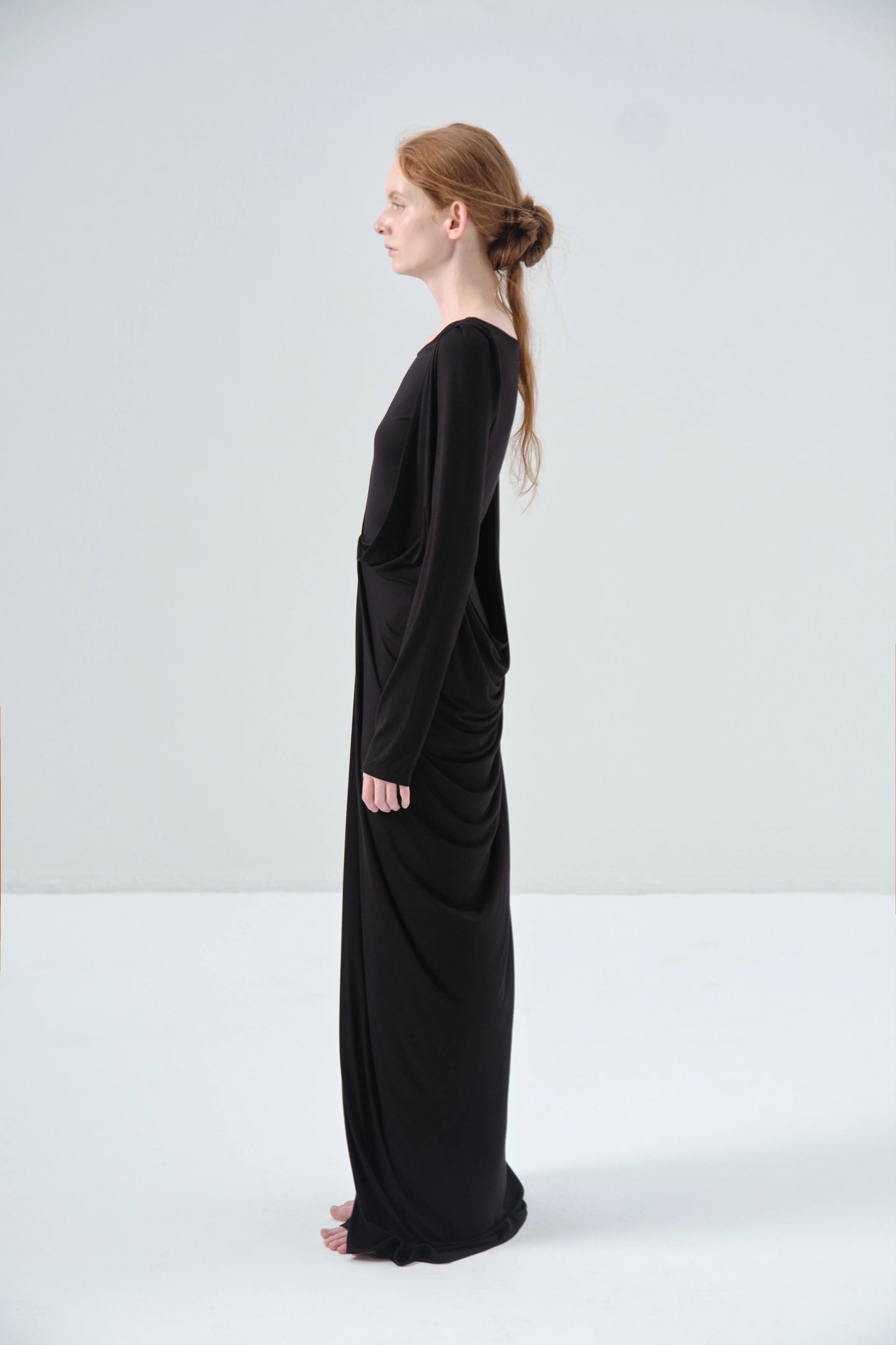Deconstructed Knitted Black Dress