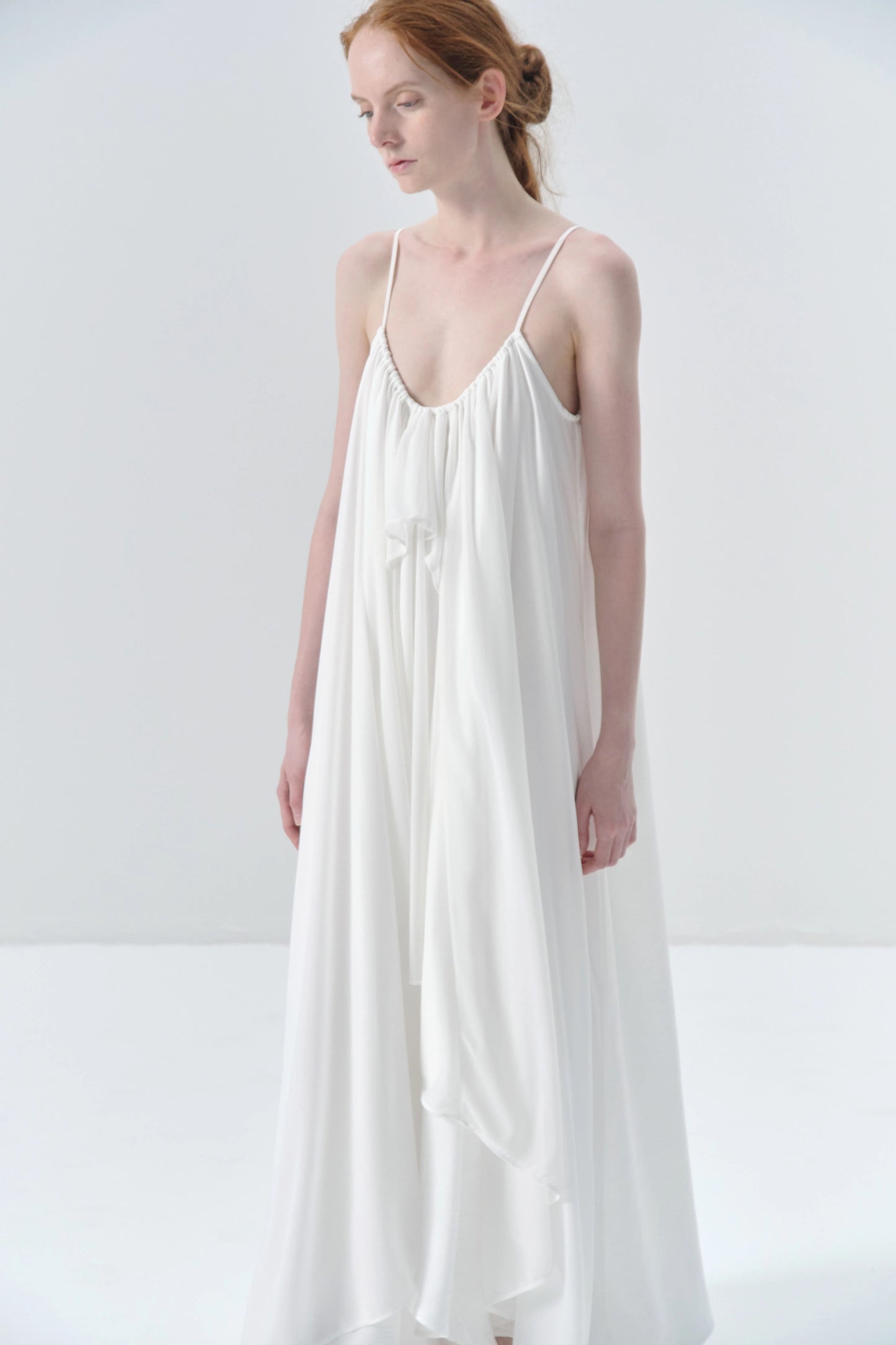 Multi-layer Mesh White Camisole Dress
