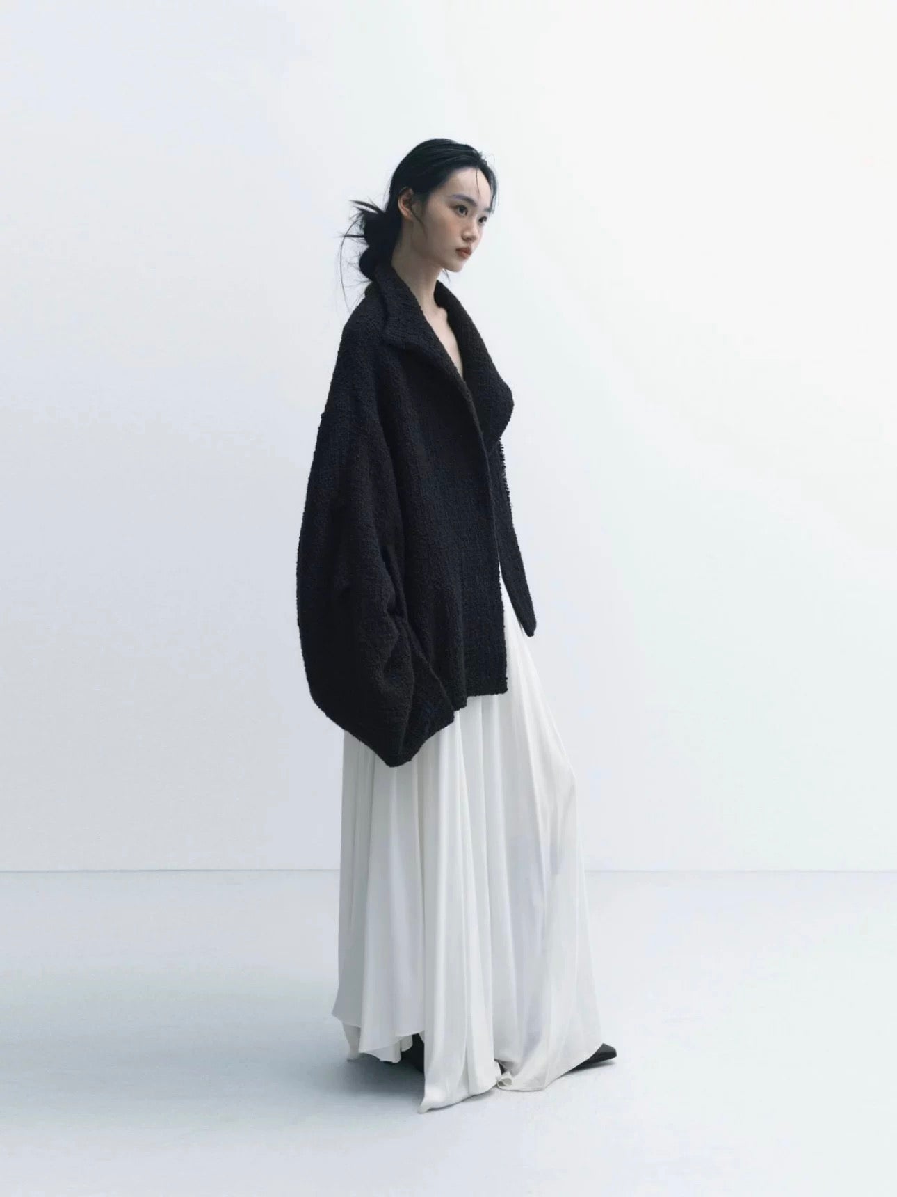 Structured Draped Wool Coat