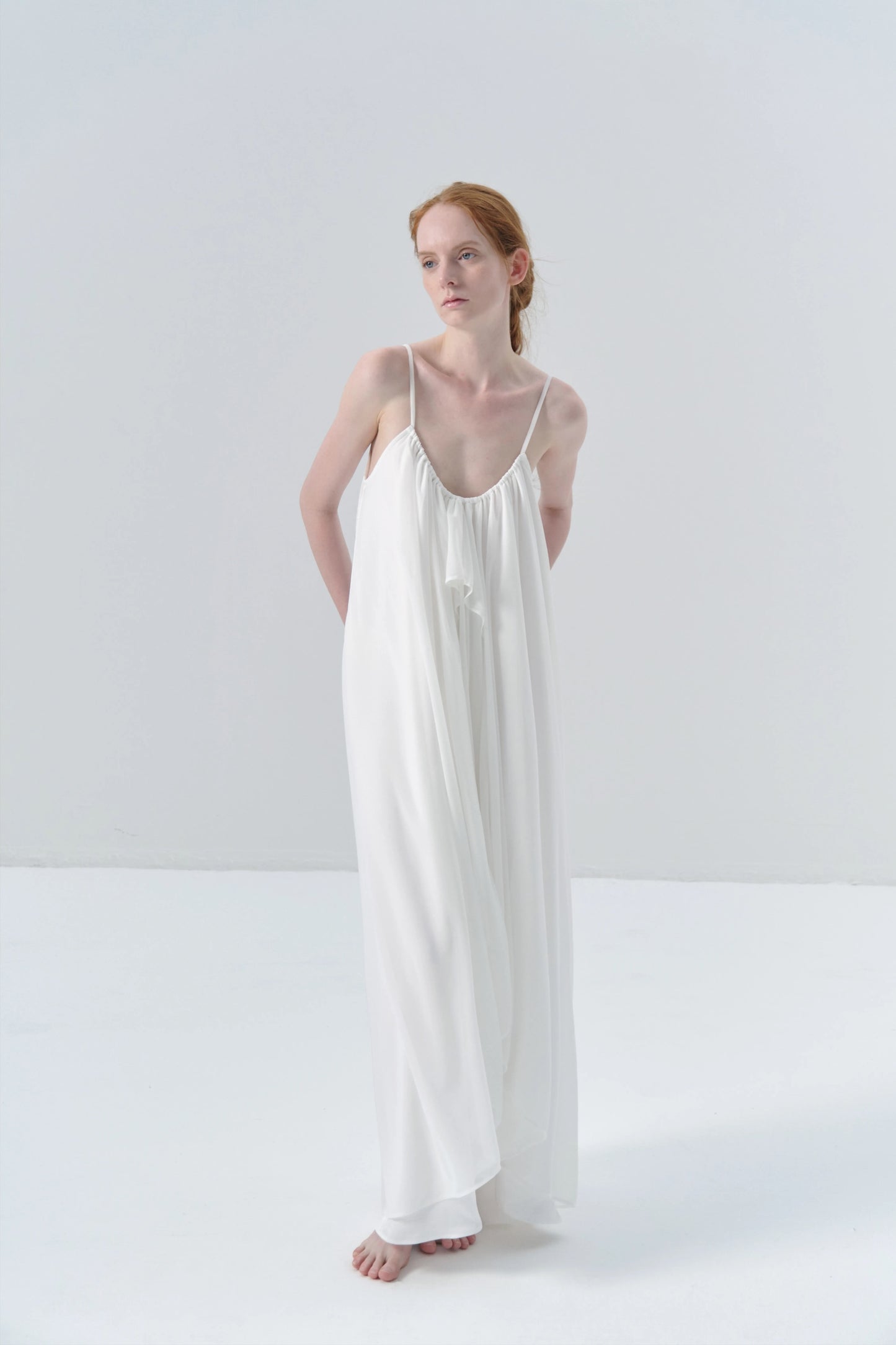 Multi-layer Mesh White Camisole Dress