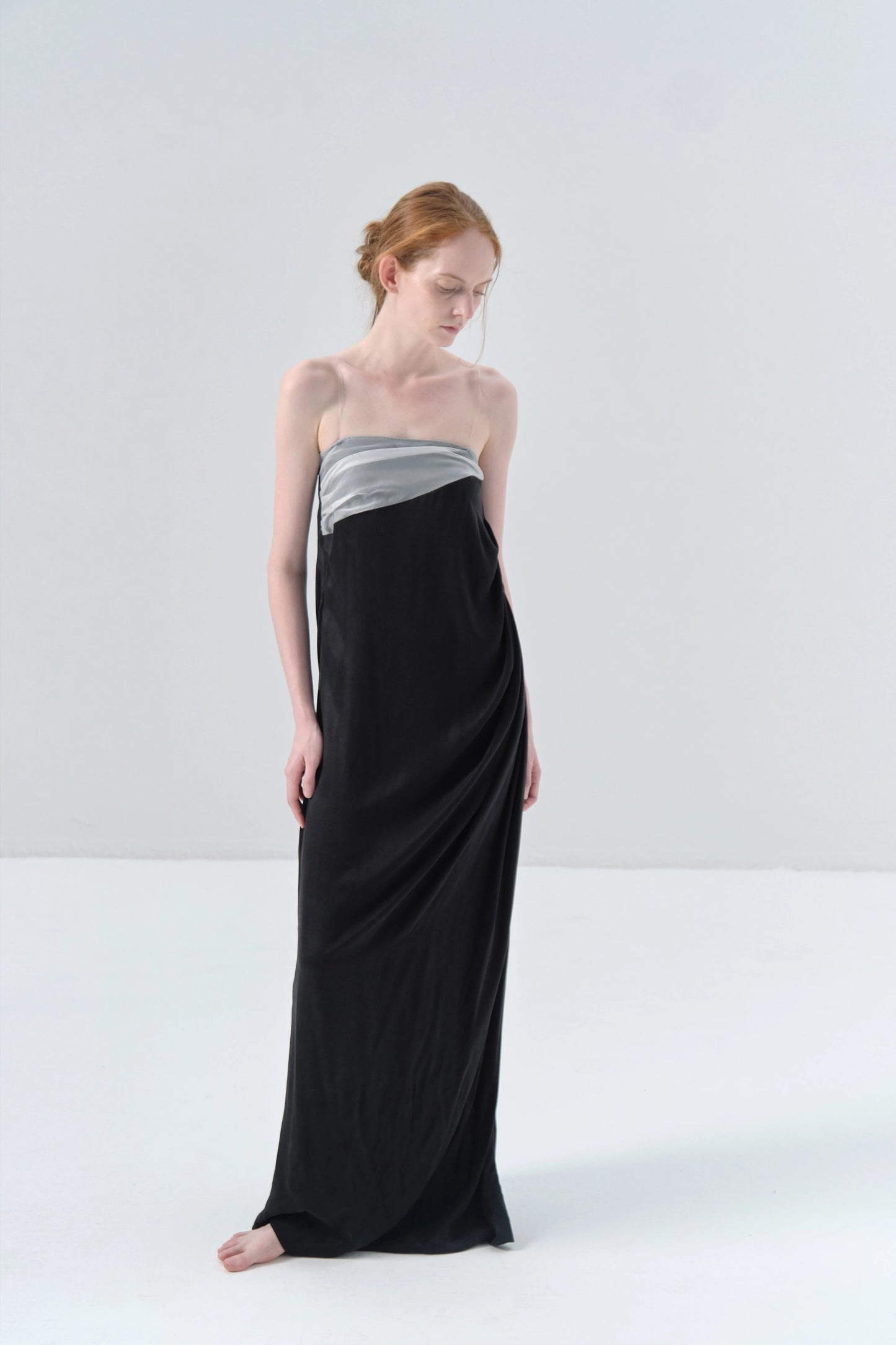 Strapless Cupro Black Dress