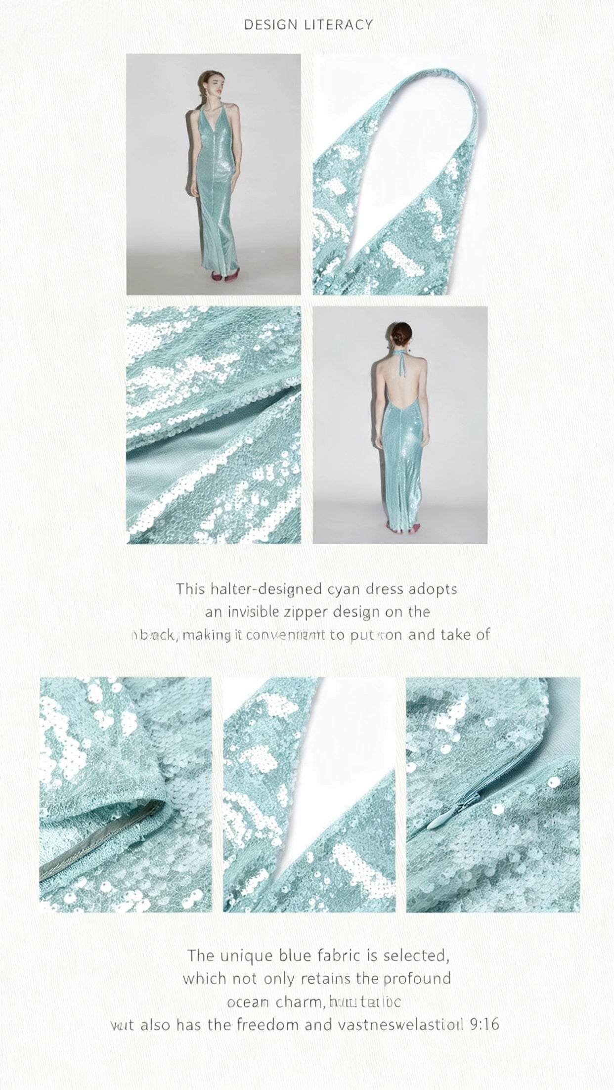 Mayfair Series — Sequin Halter Neck Backless Evening Dress