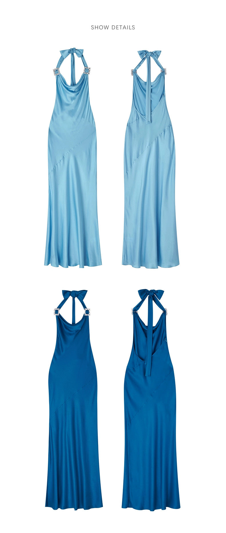Mayfair Series—Crystal Square Buckle Halter Neck Mini Dress