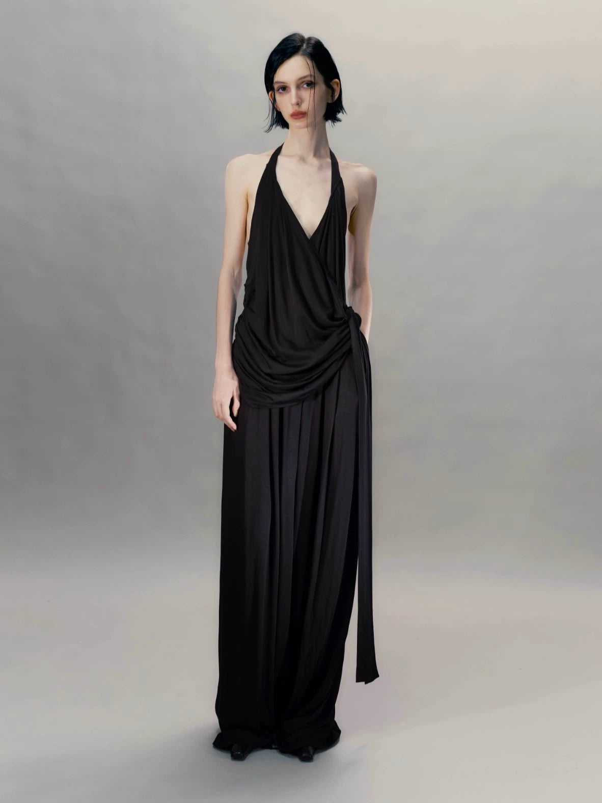 Halter Neck Draped Jumpsuit