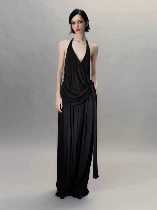 Halter Neck Draped Jumpsuit