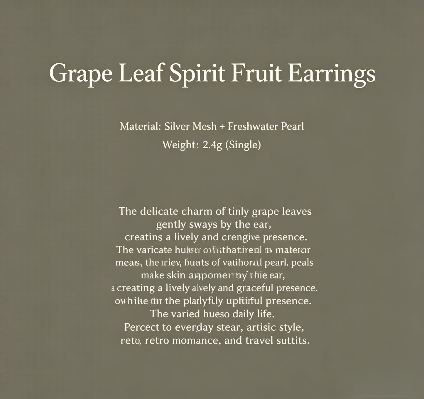 Grape Leaf Spirit Fruit Earrings