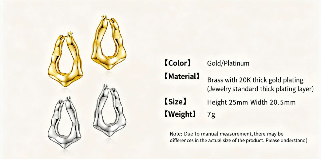Golden Misaligned Earrings